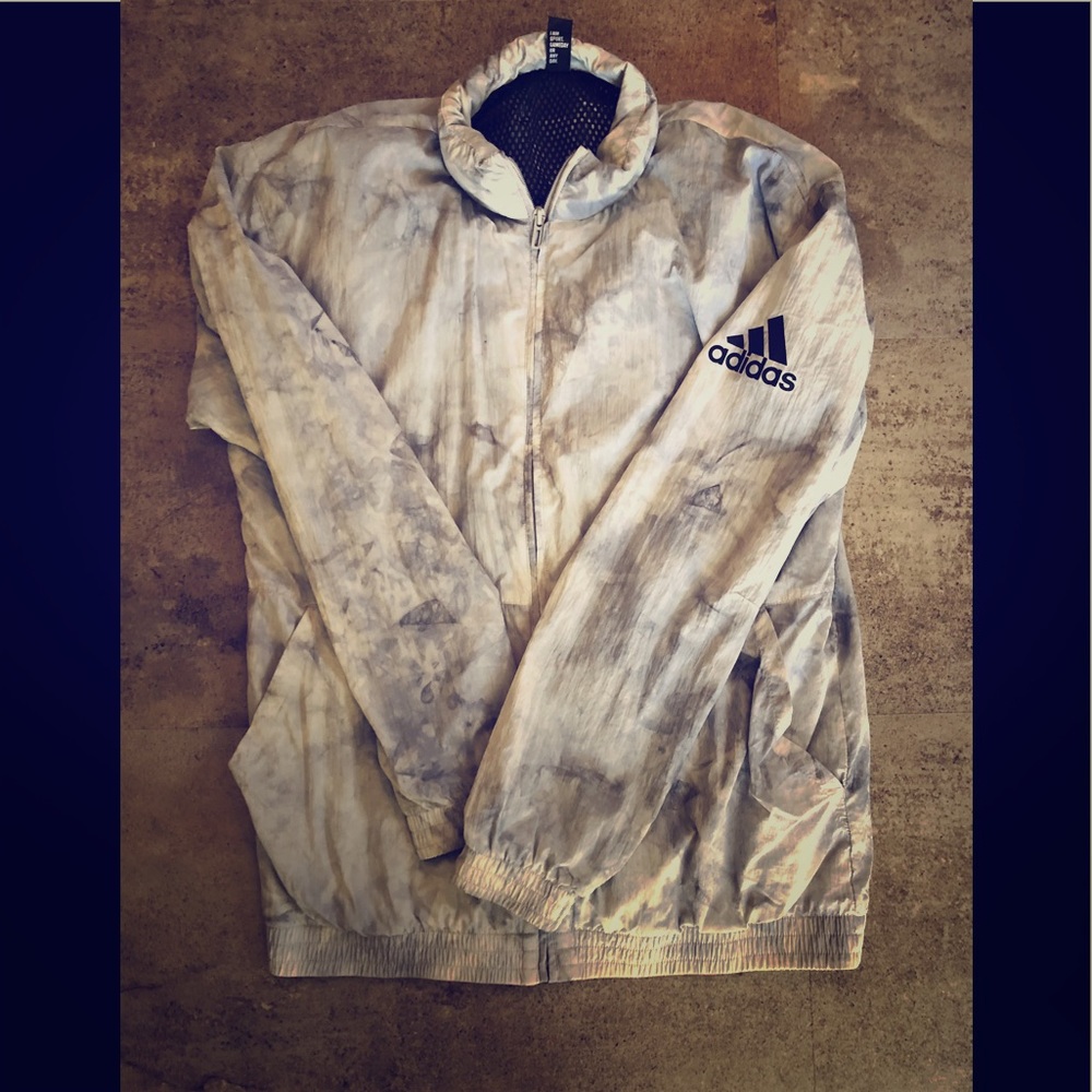 Adidas wind breaker with hood